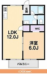 タウニイ塩屋A棟 1LDKの間取図画像