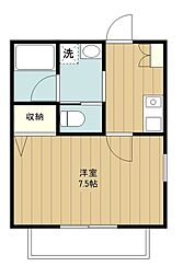 ランドホーム相模大野 1Kの間取図画像