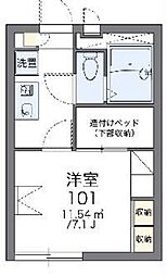 レオパレスイシイ 1Kの間取図画像