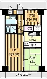 ビューシティイナゲ 2LDKの間取図画像