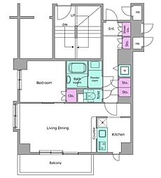 レジディア文京音羽 1LDKの間取図画像