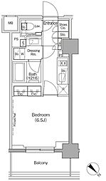 ザ・パークハビオ月島フロント 1Kの間取図画像