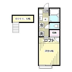 フローラルハイツ 1Kの間取図画像