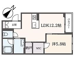 ラ・グロワール 1LDKの間取図画像