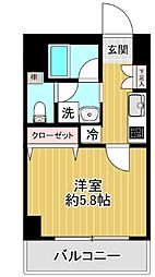 グリフィン新横浜・七番館 1Kの間取図画像