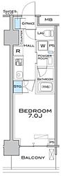 MFPRコート武蔵小山 1Kの間取図画像