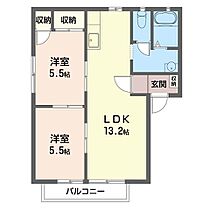 グランドユートピアＥ 00202 ｜ 埼玉県鴻巣市大間４丁目27-28（賃貸アパート2LDK・2階・50.78㎡） その2