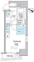 デュオフラッツ日本橋水天宮 3階ワンルームの間取り