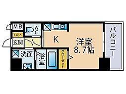 ブレス学研都市 ワンルームの間取図画像
