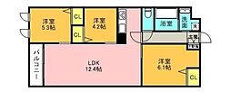 THE BELUGA世田谷RESIDENCE 2SLDKの間取図画像