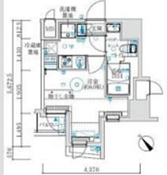 MAXIV国立矢川 1Kの間取図画像