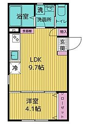 FELICITA平和台 1LDKの間取図画像
