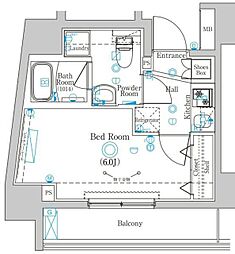 ラフィスタ横浜井土ヶ谷 1Kの間取図画像