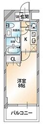 KDX千葉中央レジデンス 1Kの間取図画像