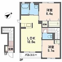 シャーメゾン百石町Ｂ B202 ｜ 青森県弘前市大字百石町50-1（賃貸アパート2LDK・2階・62.60㎡） その2