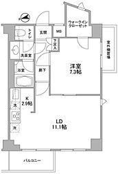 コンフォリア東中野DEUX 1LDKの間取図画像