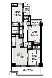 アクシス 3LDKの間取図画像