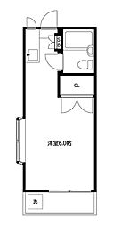 さくらハイツ ワンルームの間取図画像