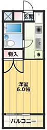 スカイコート赤羽 ワンルームの間取図画像