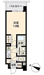 オープンブルーム二子 1Kの間取図画像