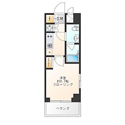 プレールドゥーク銀座イースト2 1Kの間取図画像