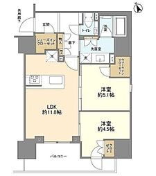 PROUD五反田 2LDKの間取図画像