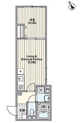 エルファーロ三軒茶屋VI 1階1LDKの間取り