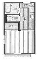 パークサイドハイツ成瀬 1Kの間取図画像