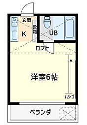 シティハウス高根木戸 ワンルームの間取図画像