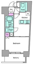 レジディア川崎 1DKの間取図画像