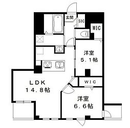 フェリシアおおたかの森 2LDKの間取図画像
