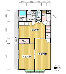 ロイヤルコーポ 2DKの間取図画像