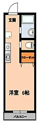 Y'sヴィラ多摩センター ワンルームの間取図画像