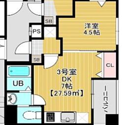 ブルーム南千住 1DKの間取図画像
