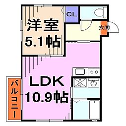 プレ・デ・フレイル 1LDKの間取図画像