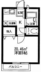 ソレアード・パルク 1Kの間取図画像