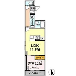 Asset-Court富士見台 1LDKの間取図画像