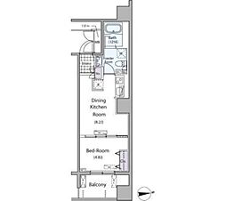 パークアクシス元浅草ステージ 16階1DKの間取り