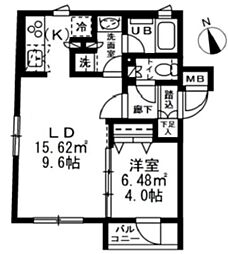 GranDuo高田馬場クレスト 3階1LDKの間取り