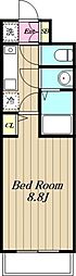 メープルコート 1Kの間取図画像