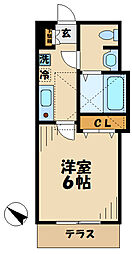 プラウランド京王堀之内 1Kの間取図画像