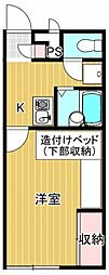 アルカディア1 1Kの間取図画像