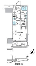 ラテスト白金台 10階1Kの間取り