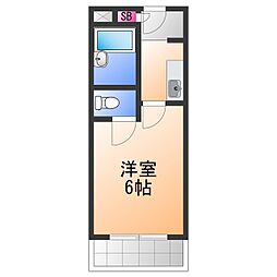 アバンティ貝塚南棟 1Kの間取図画像