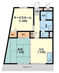新川崎貳阡 1SDKの間取図画像