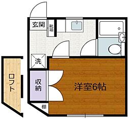中桜アネックス 1Kの間取図画像