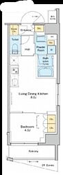 PROUDFLAT渋谷笹塚 1LDKの間取図画像