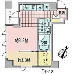 アズ日本橋人形町 ワンルームの間取図画像