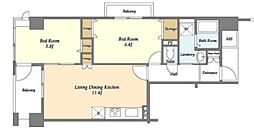 アーバンライフ目白駅前1号棟 2LDKの間取図画像