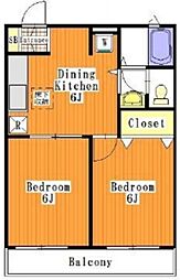 サンライトパレス 2DKの間取図画像